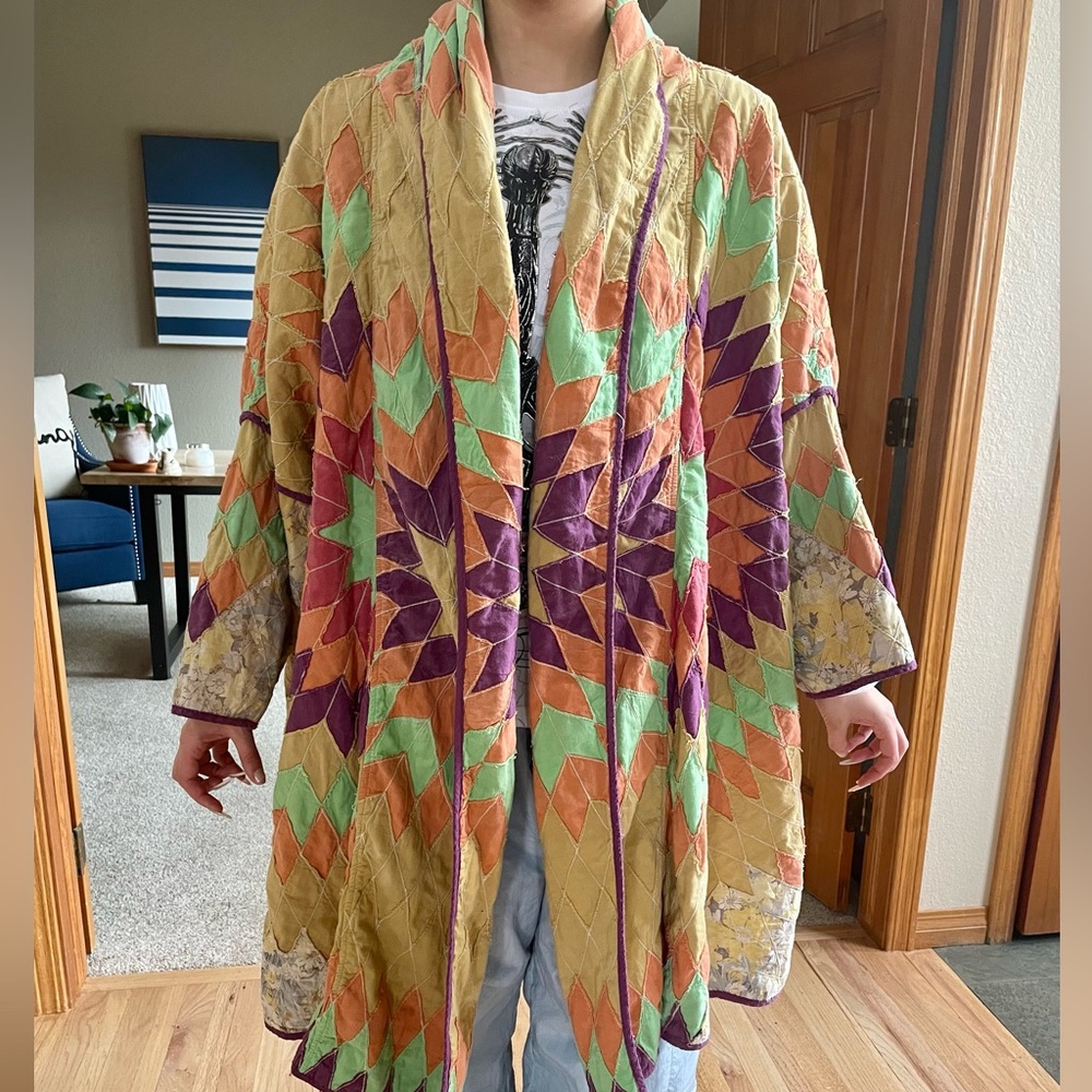 Archie Patchwork Kimono jacket 555-Maui Magnolia Pearl